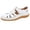 White, variant on EKVAHL Women's Closed Toe Fisherman Sandals, Leather Cutout Ankle Strap Non-Slip Wedges, Orthopedic Arch Support Beach Summer Walking Shoes Brown