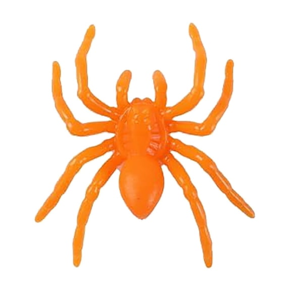 Clearance Sale | 30-Pack 1.3 Inch Realistic Plastic Halloween Spider Toys, Creepy Prank Decor for Haunted House Setup, Orange