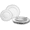 Rochelle White and Silver, Silver Silverware, variant on OCCASIONS 360 Pcs set (60 guest) Wedding Disposable Plastic Plate and Silverware Combo 10.25" + 7.5" + Silverware (Double Fork) (Rochelle Seafoam / Mint & Gold), Gold silverware)