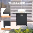 thumbnail image 3 of Mondawe 25" H x 30" W Steel Outdoor Fire Pit Table with Lid and wind guard, 3 of 10