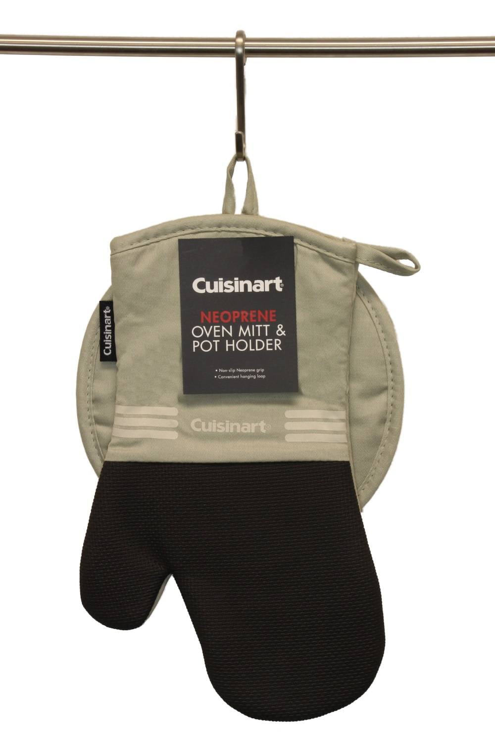 Heat Resistant Cuisinart Oven Mitt & Potholder Set w/Neoprene for Easy