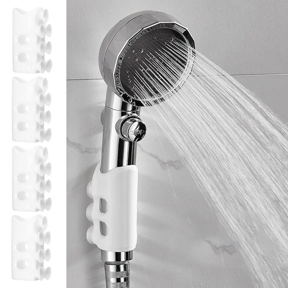 4 Pieces Silicone Shower Head Holder Universal Relocatable Silicone Shower Bracket Non Drilling Movable Fixed Seat Handheld Accessories