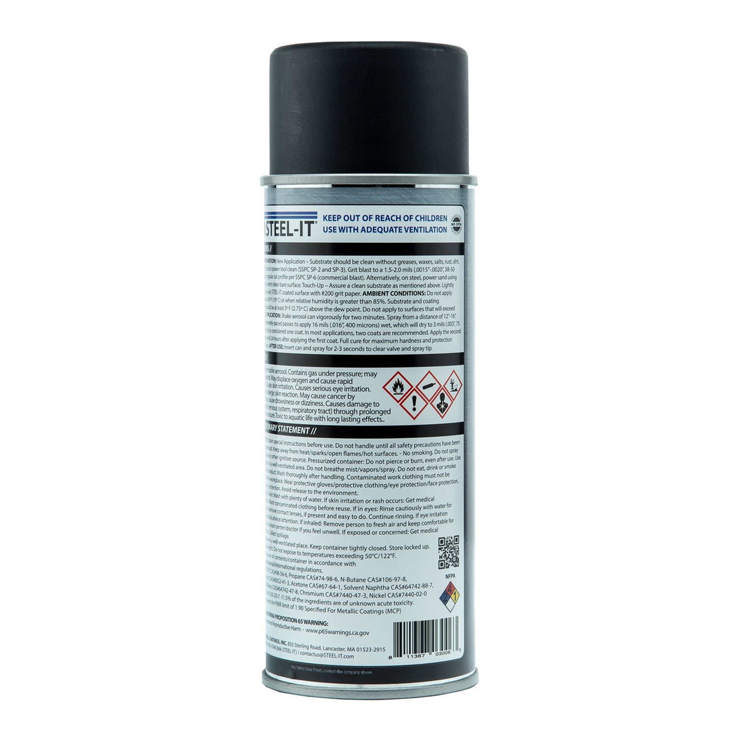 Steel-It Polyurethane Aerosol (Black 2-Pack), Stainless Steel in a Can  Protects Against Corrosion, Industrial Paint Coatings, Anticorrosion,  Heat/Wear Resistant, Weldable, Food Safe, Easy to Apply: :  Industrial & Scientific