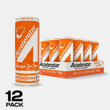 Accelerator Orange Ice Pop Energy Drink 12 pack, 12oz cans