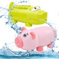 thumbnail image 1 of Cute Animal Kids With Pull-Out Water Gun, Pig and Crocodile Bathing In Swimming Pool, 1 of 4