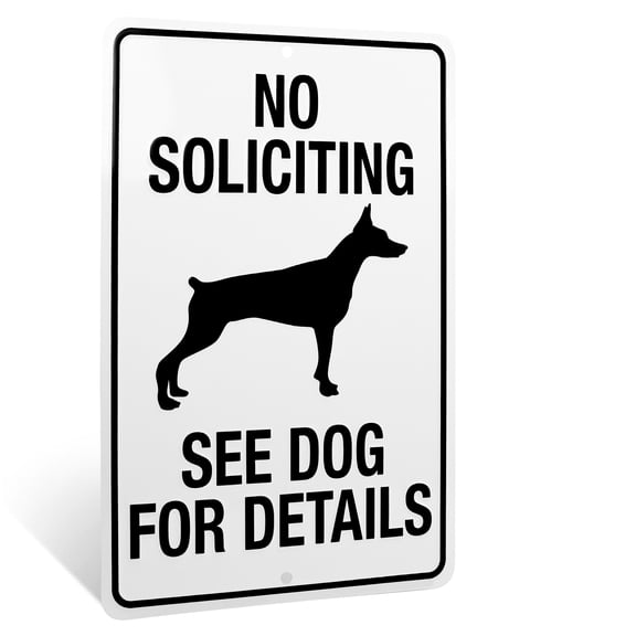 No Soliciting Go Away See Dog For Details Funny Metal Sign Yard Fence Home Decor