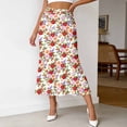 thumbnail image 2 of DHFJKG Womens Fishtail Skirts Floral Print High Waisted Midi Skirts Summer Casual Dressy Wear Stylish Skirt, 2 of 4