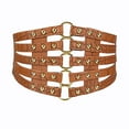 thumbnail image 4 of Prolriy Corset Belts for Women, Women's Fashion Vintage Wide Waist Belt Elastic Stretch Belts with Interlock Buckle Womens Belt Brown One Size, 4 of 7