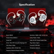 KBEAR IEM Headphones Bang-K,Wired Gaming Earbuds 1DD HiFi Earphones with 2 PIN-C Detachable Cable for Gamers Musicians