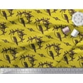 thumbnail image 3 of Soimoi Yellow Cotton Poplin Fabric Wreath & Bird Print Fabric by the Yard 42 Inch Wide, 3 of 3