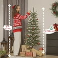 thumbnail image 3 of HOMCOM 5ft Fir Pencil Christmas Tree, Hinged Xmas Tree with 316 Branch Tips, 3 of 10