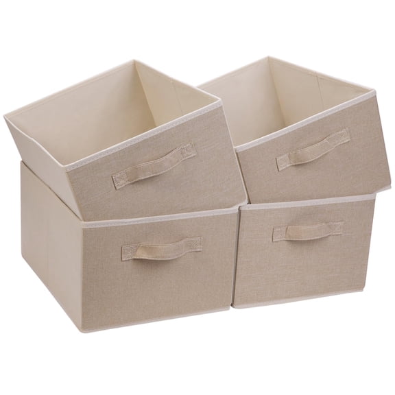 Fabric Storage Bins set of 4 Rectangle Storage Baskets with Handle Foldable Closet