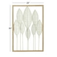 thumbnail image 3 of DecMode White Metal Tall Cut-Out Leaf Wall Decor with Intricate Laser Cut Designs, 3 of 7