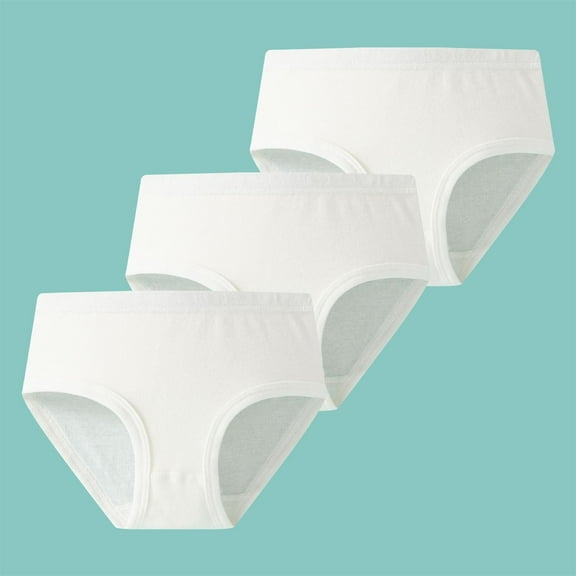 XIMIN Little Girl Solid Underwear Elance Breathable Toddler Panties Big Kids Undies Soft Organic Cotton Breathable Sports Knickers Pack of 3 (160, A)