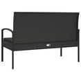 thumbnail image 3 of vidaXL Garden Bench with Cushion Black 105 cm Poly Rattan, 3 of 5