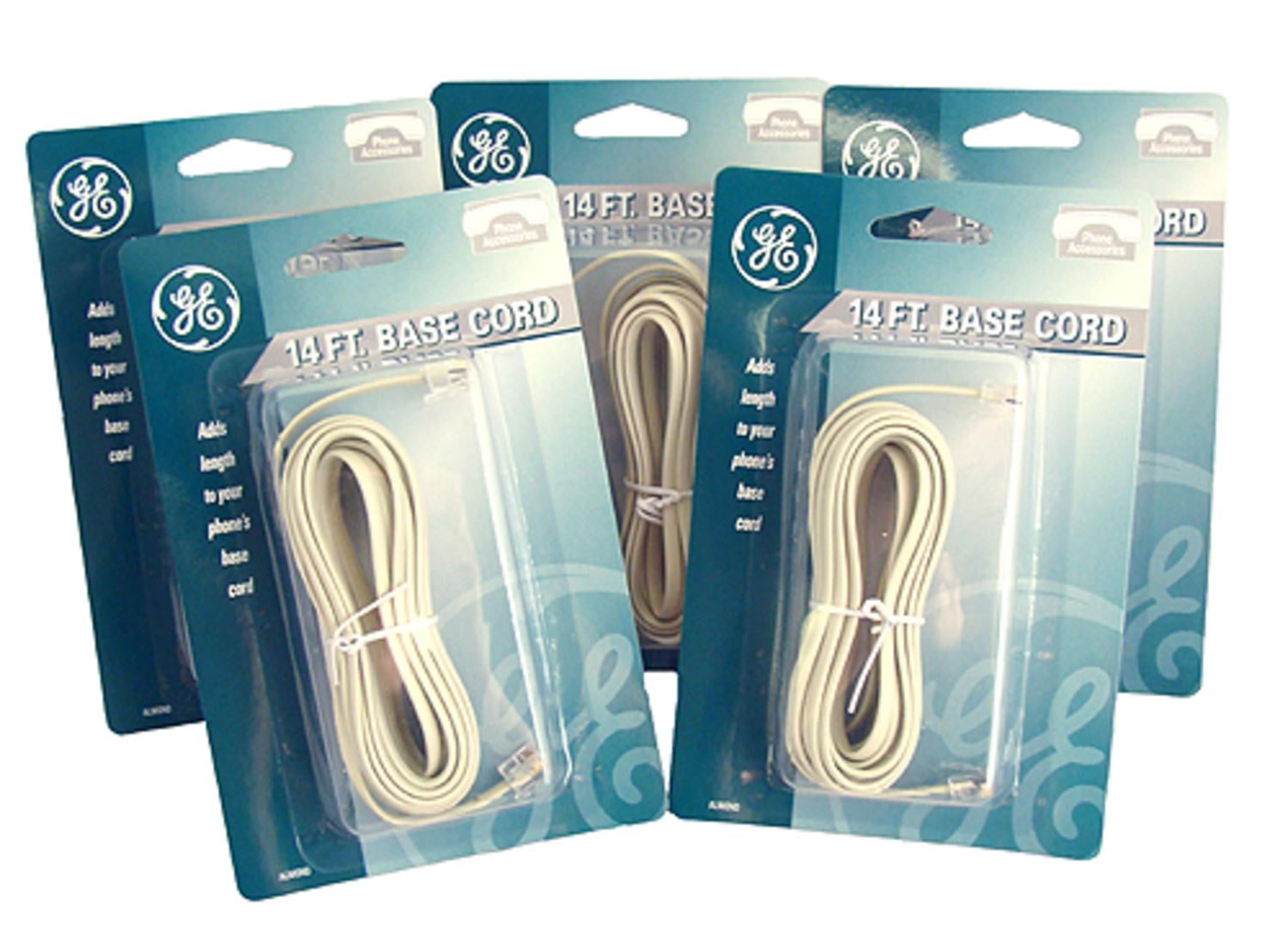 Pack of 5 GE Telephone Base Cords 14 Feet Almond Walmart Canada