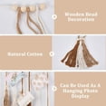 thumbnail image 5 of Cotton Tassel Wall Hanging Boho Macrame Wall Decor 55.7 x 29.5in Goldenrod Woven Rope Handmade Wood Beads Wall Tapestry Art Ornament for Home Living Room Bedroom Background Decor, 5 of 9