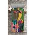 thumbnail image 3 of Ambesonne Flower Quilted Bedspread Set 2 Pcs, Watercolor Garden Art, Twin Size, Multicolor, 3 of 3