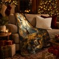 thumbnail image 3 of Majestic Elk Eagle Autumn Forest, Rustic Camping Scene, Warm Flannel Blanket for Cabin and Lodge with Detailed Artwork, Outdoor Lovers Thanksgiving Gift, Rustic Home Decor, 3 of 9