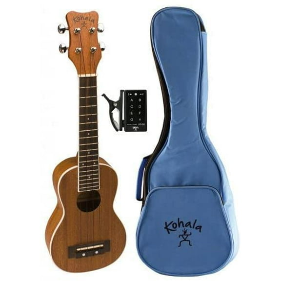 Kohala KP-S Kanikapila Soprano Ukulele (Satin Natural) Starter Kit with Instruction Book and Gig Bag
