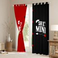 thumbnail image 3 of jejeloiu Love Couple Black Out Curtains,Happy Valentines Day Curtains Pack of 2 (42x63 Each),Red Black Bedroom Curtains For Girls Boys,Microfiber Bedroom Decor, 3 of 6