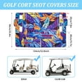 thumbnail image 2 of Numjaw Golf Cart Seat Covers, EZGO Seat Cover, Universal Golf Cart Seat Blanket, Waterproof Travel Sports Cart Seat Cushion Covers with 4 Pockets, 53" x 35", Leaves, 2 of 7