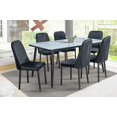 thumbnail image 1 of Comedor Max MOBILKRAFT 6 Sillas Rectangular Tubular Cristal Marmoleada Modelo Max Negro Estilo Contemporáneo, 1 of 4
