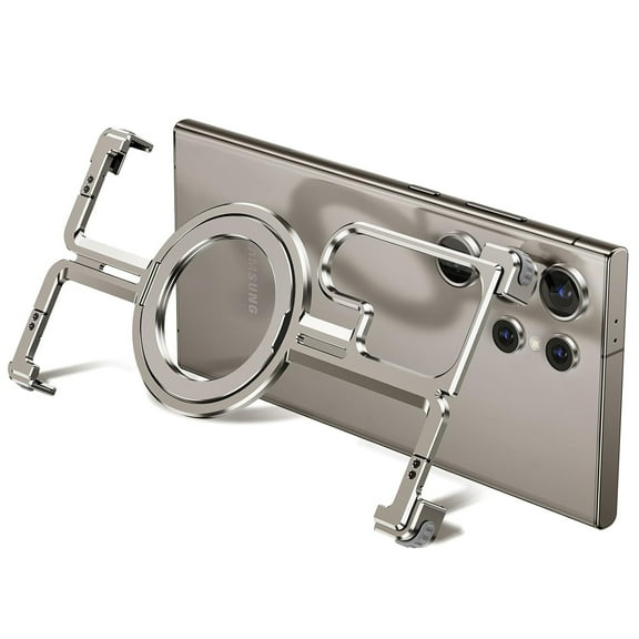 Designed for iPhone 15 Pro Max Case, Metal Frameless, Built-in Kickstand, iPhone 15 Pro Max Case with MagSafe, Heavy Duty Shockproof Bumper Case