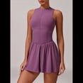thumbnail image 4 of Vestido de Golf y Tenis para Mujer con Sujetador Incorporado, Pantalones Cortos con Cremallera, Corte Entallado, Falda Deportiva con Bolsillos Púrpura XL, 4 of 10