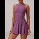 thumbnail image 4 of Vestido de Golf y Tenis para Mujer con Sujetador Incorporado, Pantalones Cortos con Cremallera, Corte Entallado, Falda Deportiva con Bolsillos Púrpura XL, 4 of 10
