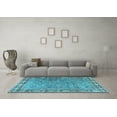 thumbnail image 3 of Ahgly Company Indoor Square Animal Light Blue Traditional Area Rugs, 4' Square, 3 of 4