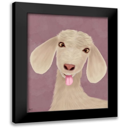 Fab Funky 12x14 Black Modern Framed Museum Art Print Titled - Funny Farm Goat 1