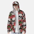 thumbnail image 2 of Kdxio Skull and Roses Print Women Men Sun Protection UPF 50+ Jackets Zip Up Long Sleeve Hoodie Hiking Lightweight with Pockets, 2 of 7