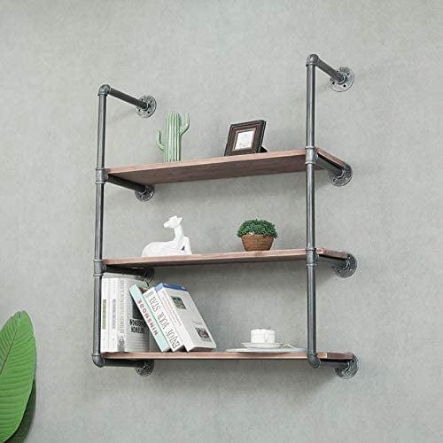 MZDXJ Industrial Retro Wall Mount Iron Pipe Shelf Hung Bracket DIY