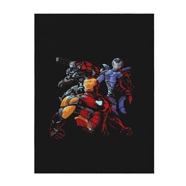 Manta de felpa suave y cómoda de Iron Man, ligera, cálida y de franela para sofá cama de 50 x 40 pulgadas