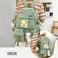 thumbnail image 2 of JSOT Cute Backpack with Aesthetic Pin Accessories, Lightweight Casual Daypack with Plush Pendant, Super-Capacity Waterproof Travel Backpack, Green, 2 of 7