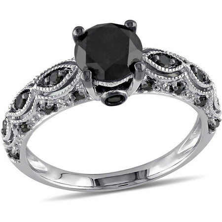 1-1/4 Carat T.W. Black Diamond 10kt White Gold Engagement (Best Black Friday Deals Engagement Rings)