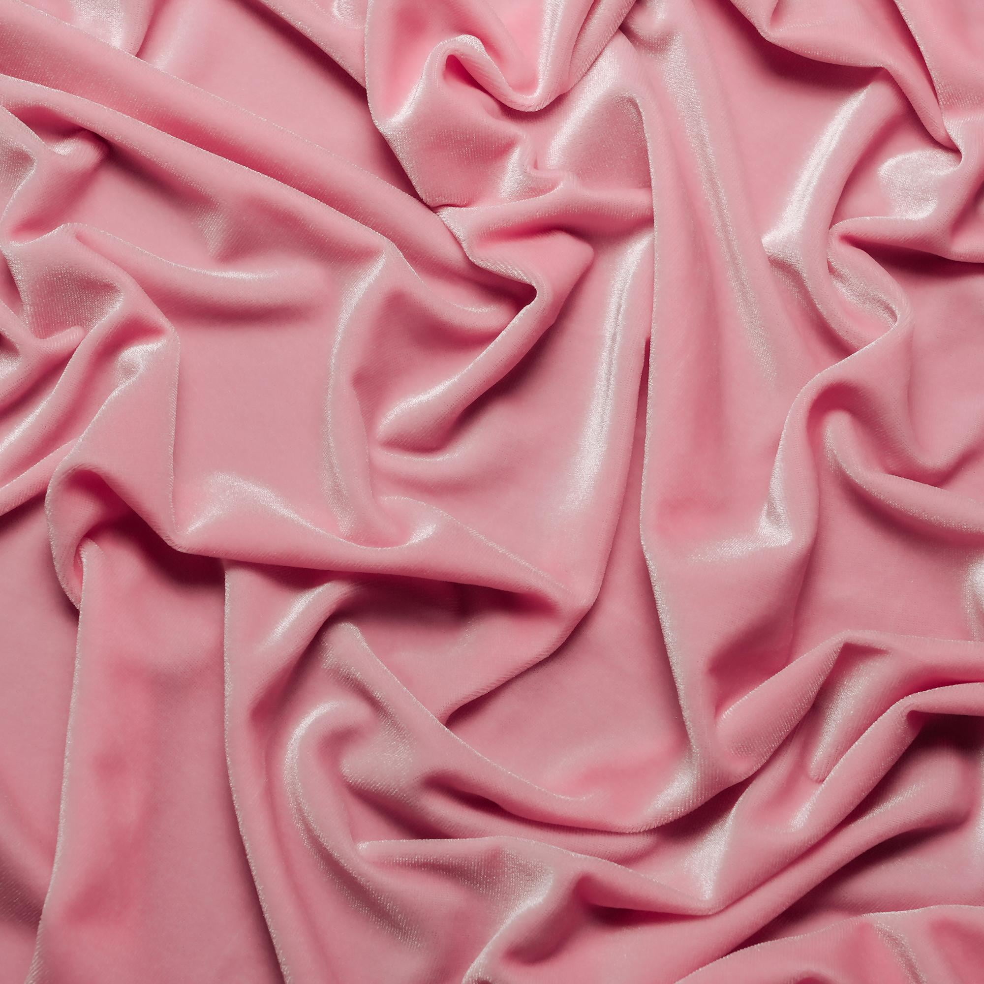 Ice Fabric Stretch Velvet Fabric by the Yard - 60" Wide Soft Stretchy Fabric for Sewing Clothes, Apparel, Costume, Crafts - 90% Polyester 10% Spandex - Baby Pink - 2 Yards