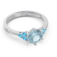 thumbnail image 3 of 2.20 Carat Wonderful Round Shape Aquamarine & Blue Topaz Gemstone Engagment Ring for Women Solid 14K White Gold Size 7 by Diamond-Capitals, 3 of 7