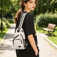 thumbnail image 7 of LEFXSMR Sling Bag for Women & Man, Portable Multi Pocket Storage Bags with Adjustable Strap, Crossbody Bags for Women Men Outdoor Sport, Beige, 7 of 7