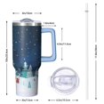thumbnail image 2 of 40oz Holiday Tumbler with Lid and Straw, Stainless Steel Cup with Handle Snowflakes Travel Mug, Xmas Presents, 2 of 4