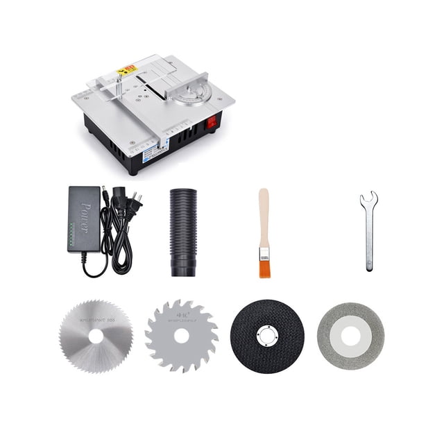 Mini sierra de eléctrica de 96 W, rebanadora de buena precisión, herramienta de rebanado pequeña, torno multifuncional para carpintería Herramientas eléctricas R2 / gama alta Enchufe de EE. UU. Eigraketly TO011857-02B