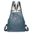 thumbnail image 2 of Mochilas multifunción de cuero para mujer, bolsos de hombro de moda, mochila para mujer, mochila de viaje para mujer, mochila escolar para niñas, 2 of 5