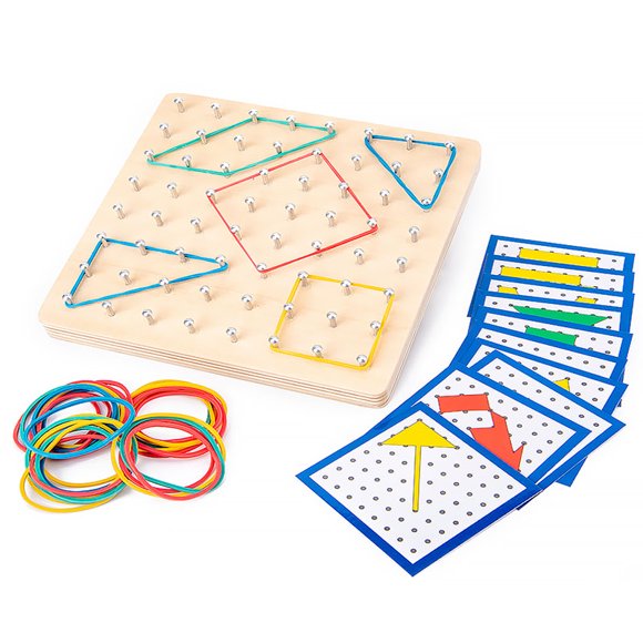 Material Manipulador Matemático De Geoplano De Madera, Conjunto De Patrones, Juguete Educativo Gráfico, Cultivo De Inteligencia Para Niños Yuarrent FN002931-00