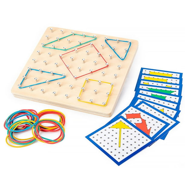 Material Manipulador Matemático De Geoplano De Madera, Conjunto De Patrones, Juguete Educativo Gráfico, Cultivo De Inteligencia Para Niños Moyic FN002931-00