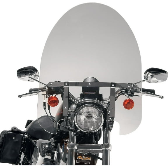 22in. Classic Windshield with Chrome Hardware - 22in. H x 23in. W - Clear
