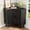 1-black, variant on Modern Fluted Corner Cabinet with Sliding Doors, Small Wood Corner Storage for Small Space, Walnut