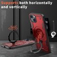 thumbnail image 5 of Rugged Phone Case for Apple iPhone 14, Military Grade Shockproof iPhone 14 Case with Ring Holder, Kickstand, TPU & PC Shell MagSafe Compatible iPhone 14 Cover, Red, 5 of 5