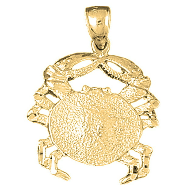 Jewels Obsession - 18K Yellow Gold Crab Pendant - 32 mm - Walmart.com ...