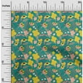 thumbnail image 1 of oneOone Viscose Jersey Green Fabric Leaves & Tulip Floral Craft Projects Decor Fabric Printed By The Yard 60 Inch Wide, 1 of 5